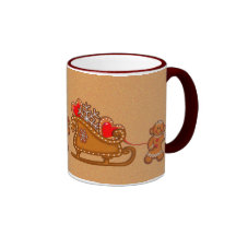 GINGERBREAD GIRL & SLEIGH by SHARON SHARPE Mug