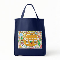 Gingerbread House Frosted Cookies Christmas Scene Bag