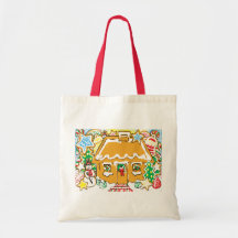 Gingerbread House Frosted Cookies Christmas Scene Tote Bag
