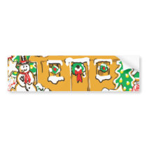 Gingerbread House Frosted Cookies Christmas Scene Bumper Stickers