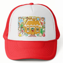 Gingerbread House Frosted Cookies Christmas Scene Hat
