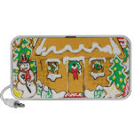 Gingerbread House Frosted Cookies Christmas Scene PC Speakers