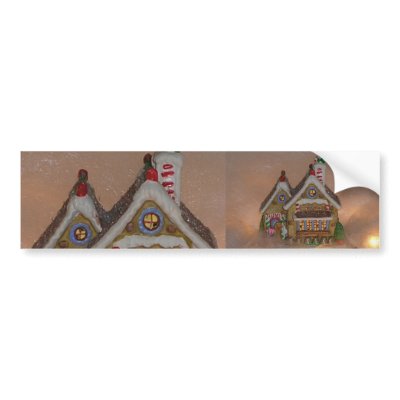 Gingerbread House Porcelain Bumper Sticker by ChristmasSpirit