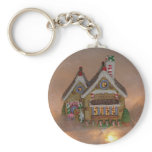 Gingerbread House Porcelain Keychains