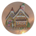 Gingerbread House Porcelain Round Sticker