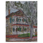 gingerbread house Savannah Georgia art painting Customized Letterhead