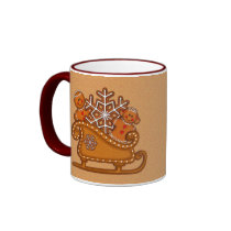 GINGERBREAD KIDS COOKIES & SLEIGH by SHARON SHARPE Mugs