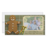 Gingerbread Man And Ribbon Photo Holiday Card photo cards