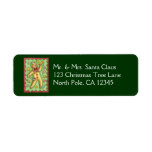 Gingerbread Man Blowing his Horn, Christmas Candy Return Address Label