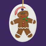 Gingerbread Man Ceramic Ornament ornaments