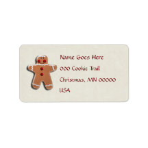 Gingerbread Man Cookie Address Label
