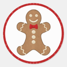 Gingerbread Man Cookie Holiday Stickers