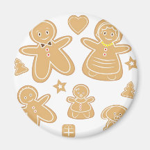 Gingerbread man family fridge magnets