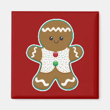 Gingerbread Man Fridge Magnet