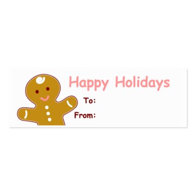 Gingerbread Man Gift Tags Business Card Template by imagefactory