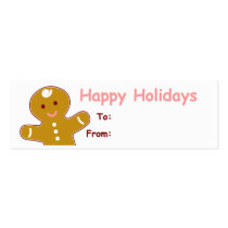 Gingerbread Man Gift Tags Business Card Template