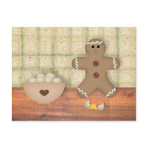 Gingerbread Man "Oops" Recipe Card Postcards