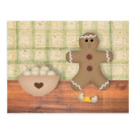 Gingerbread Man "Oops" Recipe Card Postcards