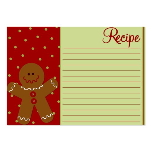 Gingerbread Recipe Card Template gingerbread recipe cards business cards zazzle Gingerbread Recipe Card Template gingerbread recipe cards business cards zazzle