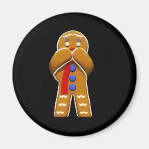 Gingerbread Man - Scared - Original Colours Refrigerator Magnets