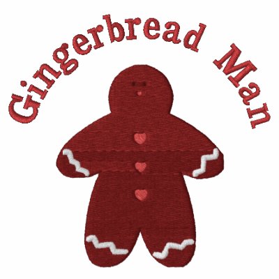 Gingerbread Man (smaller) Custom Embroidery Design Polo Shirt by mrssocolov