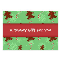 Gingerbread Men & Candy Canes Gift Tag Business Card