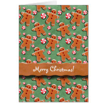 Gingerbread Men Cookies Candies Green Card