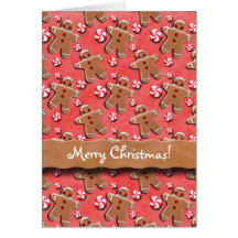 Gingerbread Men Cookies Candies Red Cards