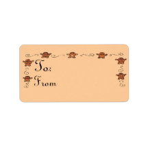 gingerbread men gift tag address label