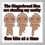 gingerbread men stealing insanity posters