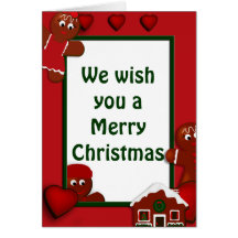 Gingerbread Merry Christmas Family of Two Card