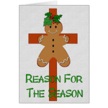 Gingerbread On A Cross Greeting Card