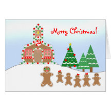 Gingerbread Schoolhouse Teacher Christmas Card