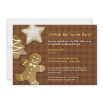 Gingerbread sugar cookie exchange swap brown party custom announcements