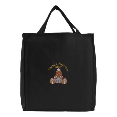 Gingerbread Sweetest Mom Canvas Bag by Embroidery4U