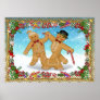 Gingerbread Trio with Border Print