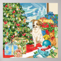 Gingerbread Wishes American Bulldog Christmas Art Print