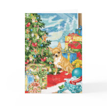 Gingerbread Wishes Chihuahua Christmas Art Greeting Card