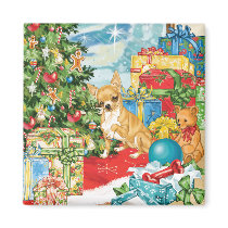 Gingerbread Wishes Chihuahua Christmas Art Refrigerator Magnets