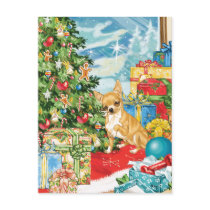 Gingerbread Wishes Chihuahua Christmas Art Postcard