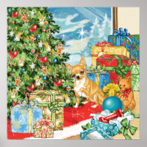Gingerbread Wishes Chihuahua Christmas Art Posters