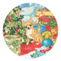 Gingerbread Wishes Chihuahua Christmas Art Stickers