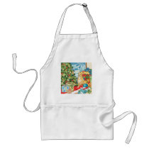 Gingerbread Wishes Pit Bull Terrier Christmas Art Aprons