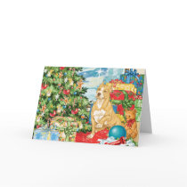 Gingerbread Wishes Pit Bull Terrier Christmas Art Greeting Card