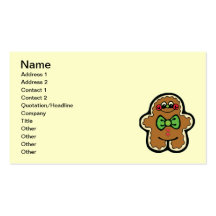 gingerbreadman 001PR CUTE COOKIES WINTER FOODS TRE Business Card Templates