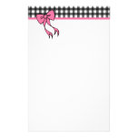 Gingham Bow Stationary Stationery Paper
