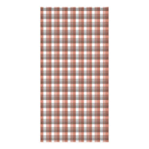 Gingham check pattern. Grey, Red - Brown White Photo Card
