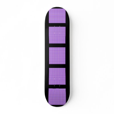 Gingham check pattern. Purple and White. Skate Boards by Graphics_By_Metarla