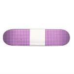 Gingham check pattern. Purple and White. Skate Board Decks