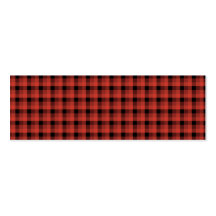 Gingham check pattern. Red and Black Plaid Business Card Template